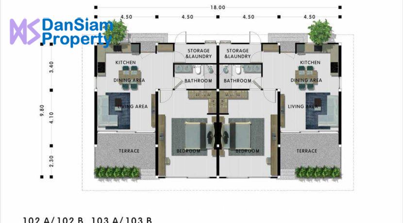11 1-Bedroom villa floorplan