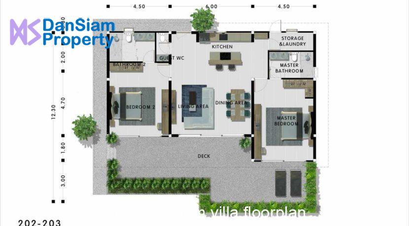 21 2-Bedroom villa floorplan