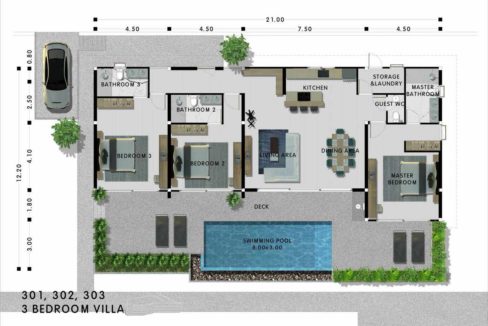 31 3-Bedroom villa floorplan