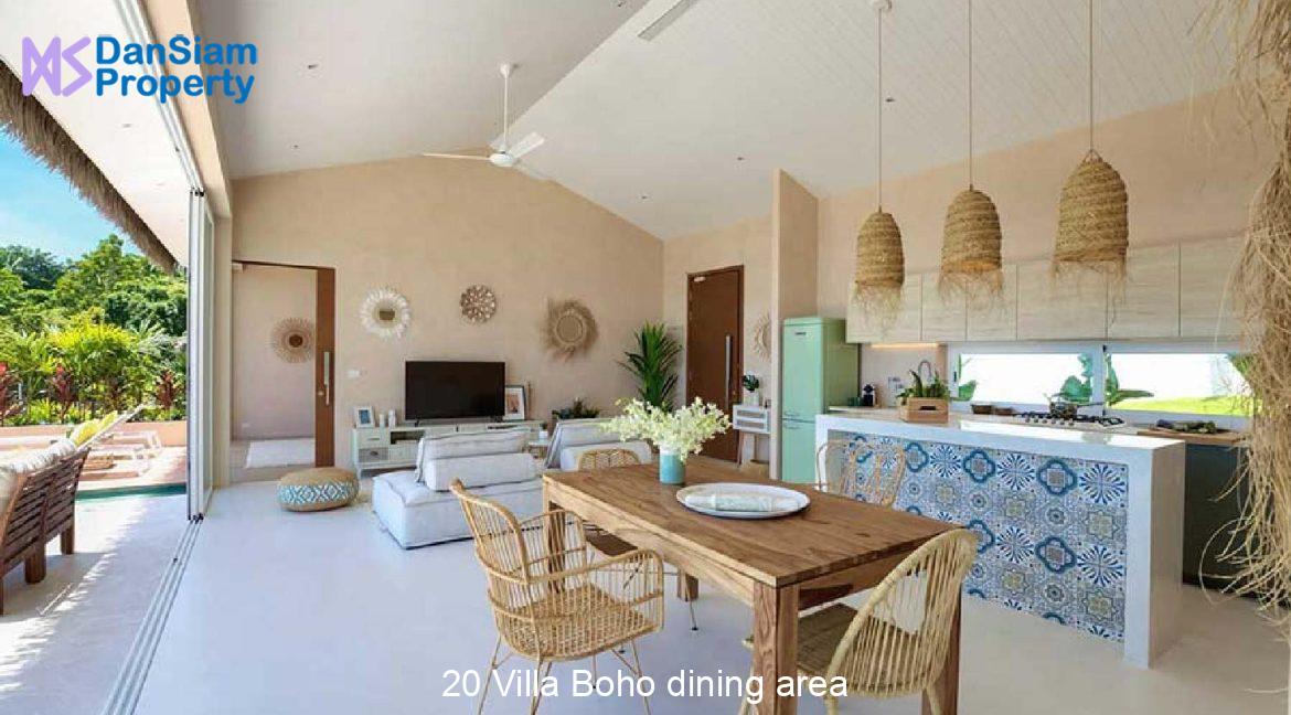 20 Villa Boho dining area