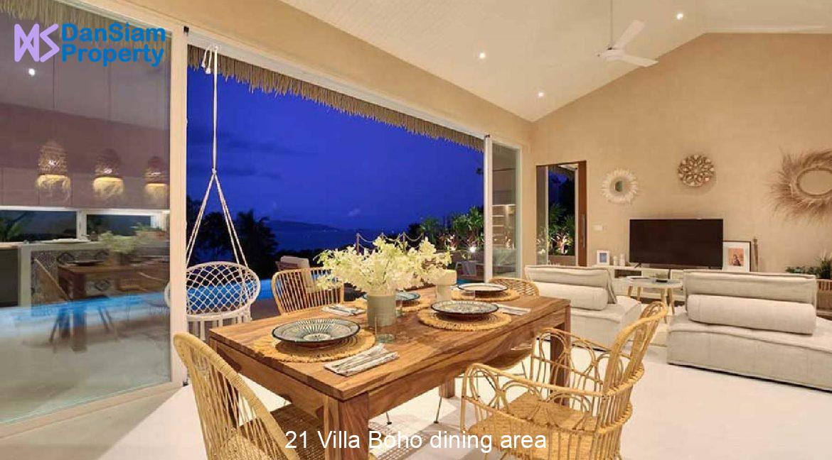 21 Villa Boho dining area