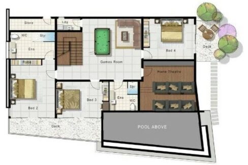 72 Villa Floorplan (Lower Floor)