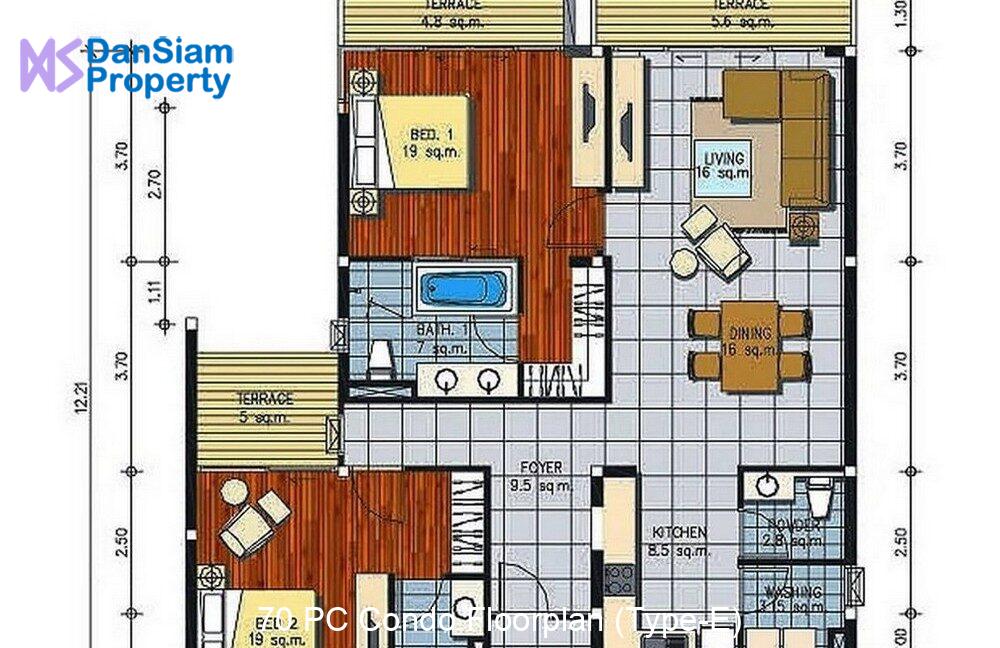 70 PC Condo Floorplan (Type-E)