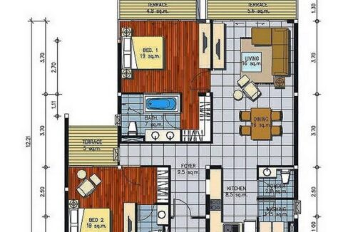 70 PC Condo Floorplan (Type-E)