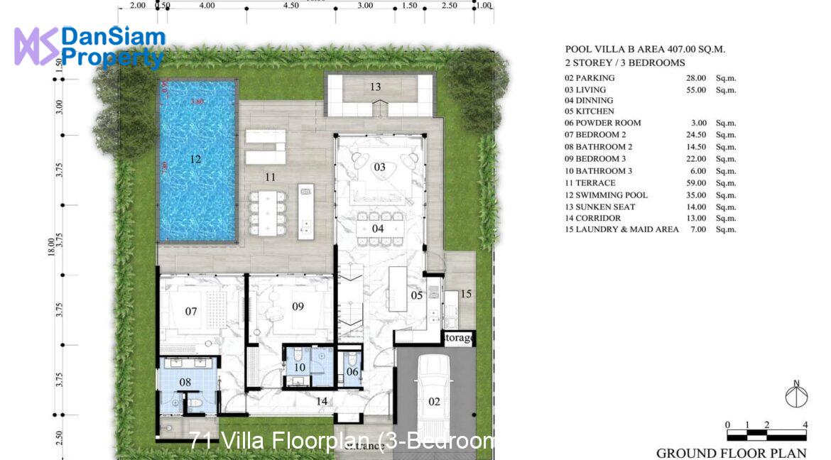 71 Villa Floorplan (3-Bedroom Groundfloor)