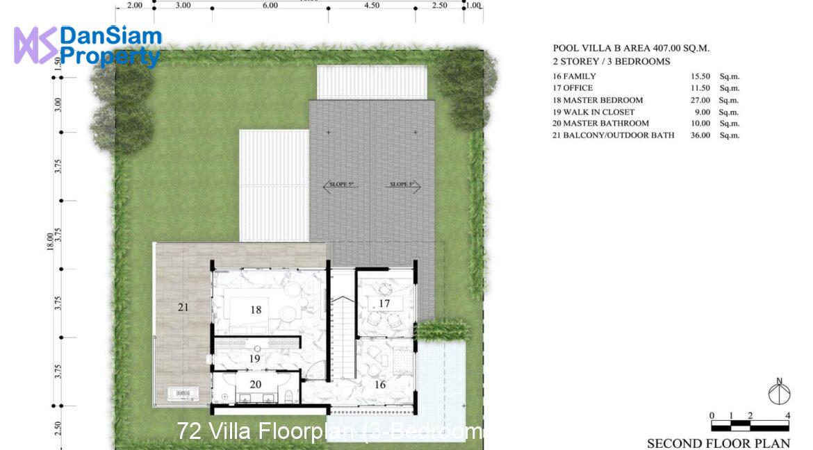 72 Villa Floorplan (3-Bedroom Second Floor)