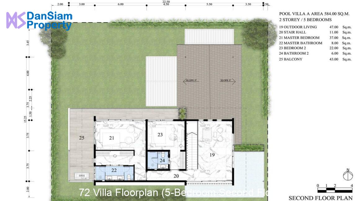 72 Villa Floorplan (5-Bedroom Second Floor)