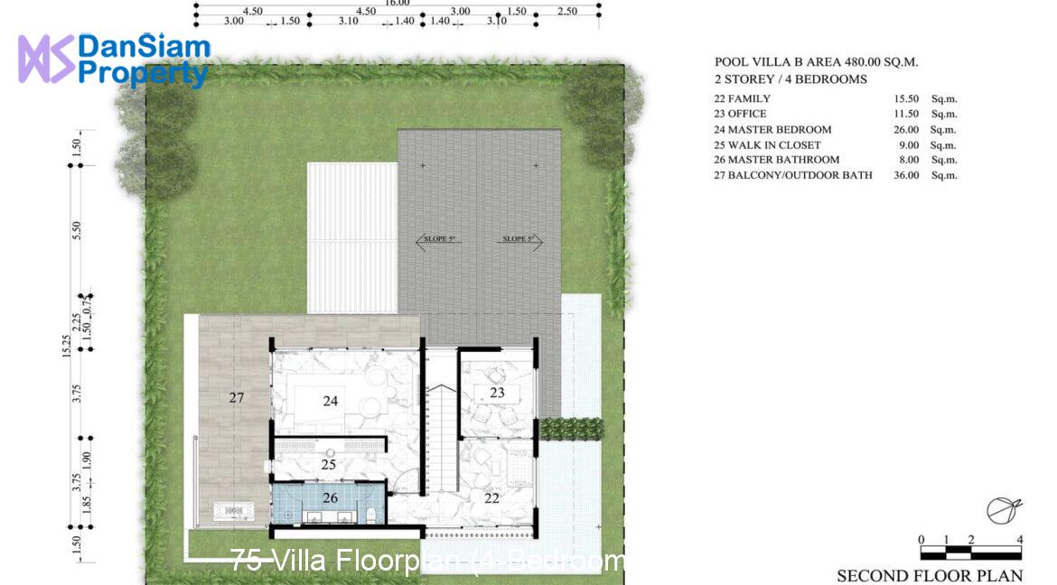 75 Villa Floorplan (4-Bedroom Second Floor)