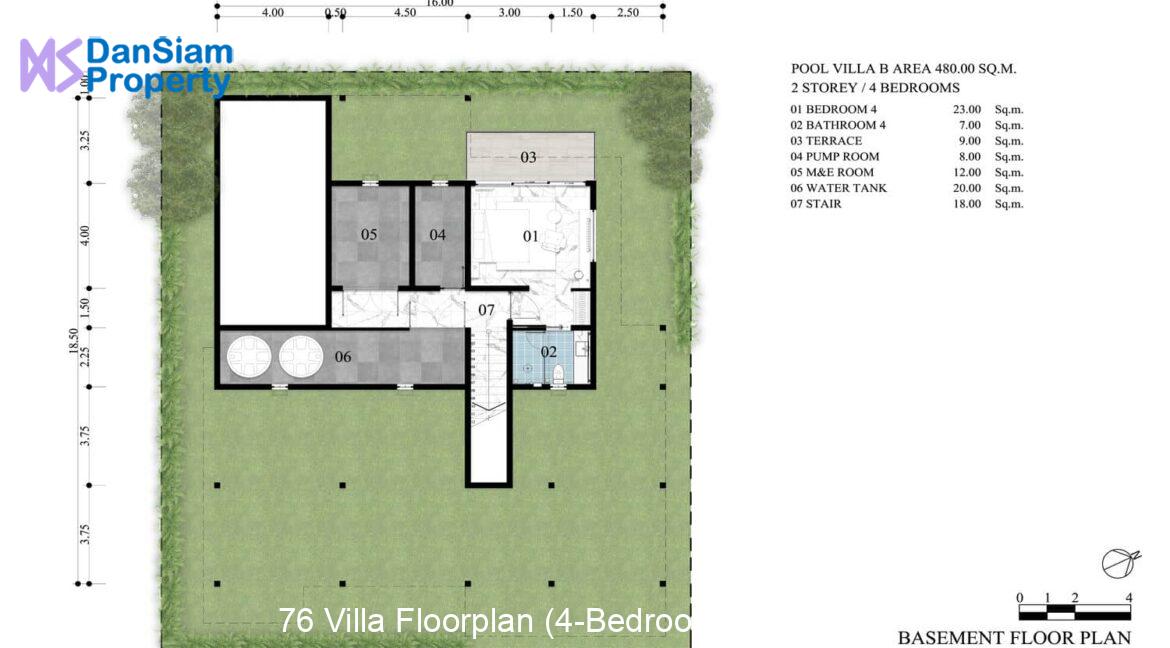 76 Villa Floorplan (4-Bedroom Basement)